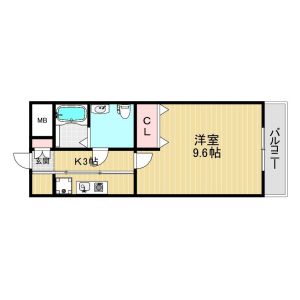 1K 間取り図