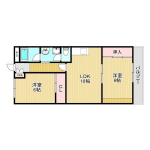 2LDK 間取り図