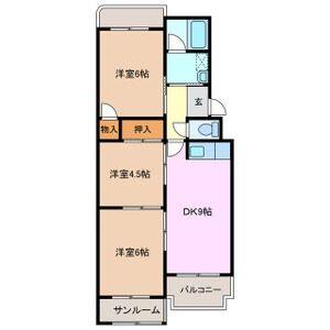 3DK 間取り図