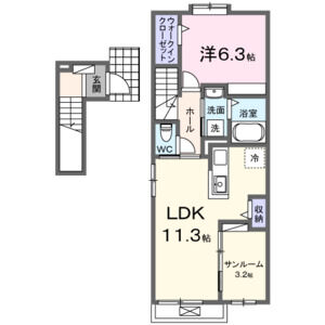 1LDK 間取り図