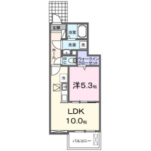 1LDK 間取り図