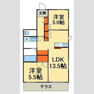 2LDK 間取り図