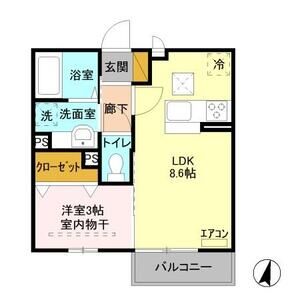 1LDK 間取り図