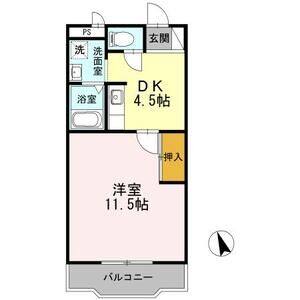 1DK 間取り図