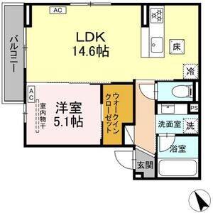 1LDK 間取り図