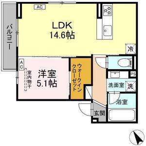 1LDK 間取り図