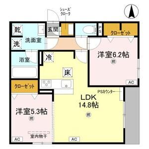 2LDK 間取り図