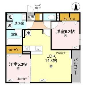 2LDK 間取り図