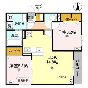 2LDK 間取り図