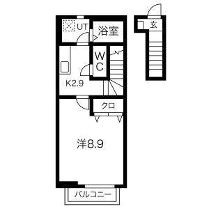 1K 間取り図
