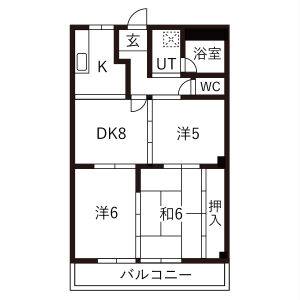 3DK 間取り図