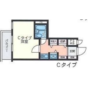 1K 間取り図