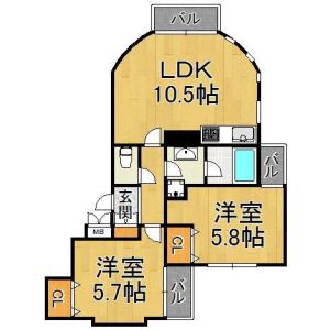 2LDK 間取り図