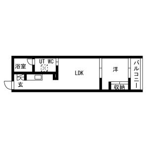 1LDK 間取り図