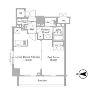 1LDK 間取り図