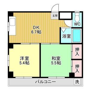 2DK 間取り図