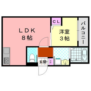 1LDK 間取り図