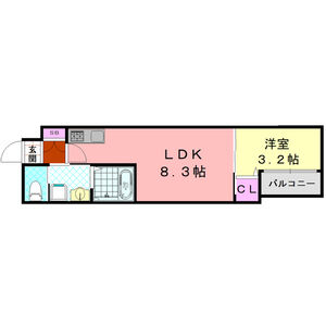 1LDK 間取り図