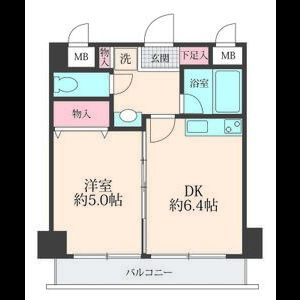 1DK 間取り図