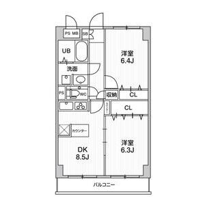 2DK 間取り図
