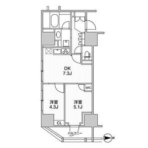 2DK 間取り図