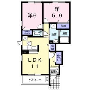 2LDK 間取り図
