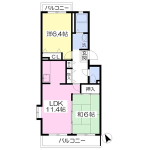 2LDK 間取り図