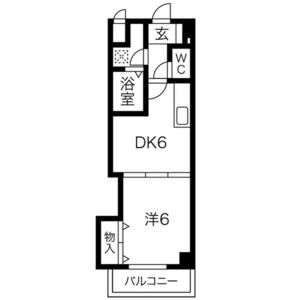 1DK 間取り図