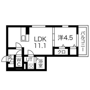 1LDK 間取り図