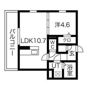 1LDK 間取り図