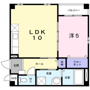 1LDK 間取り図