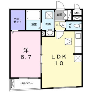 1LDK 間取り図