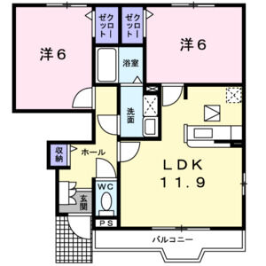 2LDK 間取り図