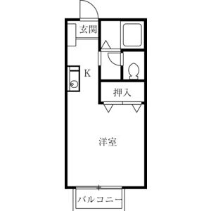 1K 間取り図