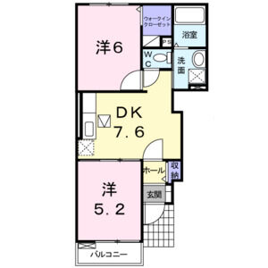 2DK 間取り図