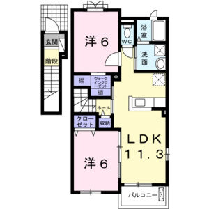 2LDK 間取り図