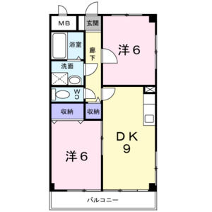 2DK 間取り図