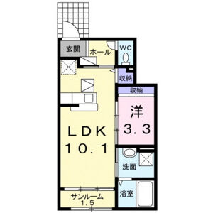 1LDK 間取り図