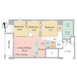 3LDK 間取り図