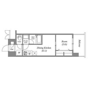 1DK 間取り図