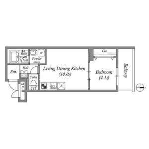 1LDK 間取り図