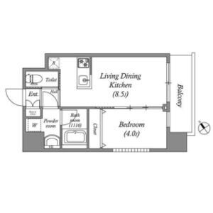 1LDK 間取り図