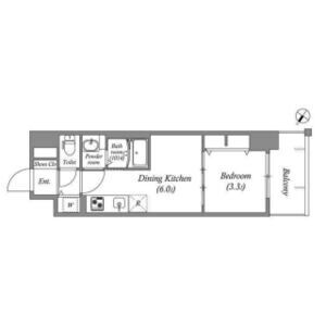 1DK 間取り図