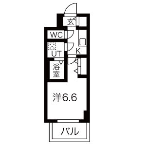 1K 間取り図