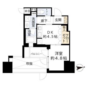 1DK 間取り図