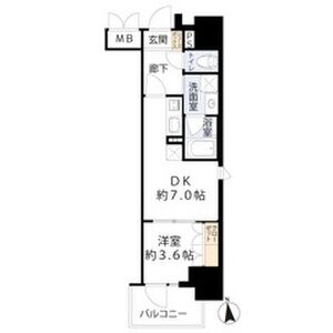 1DK 間取り図