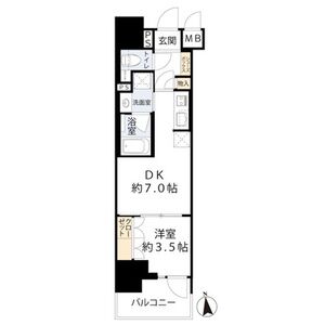1DK 間取り図