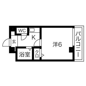 1K 間取り図