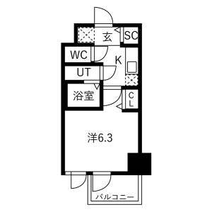1K 間取り図