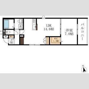 1LDK 間取り図